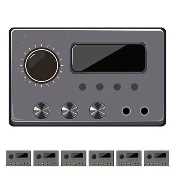 Sound digital amplifier cartoon vector graphic Illustrazione stock