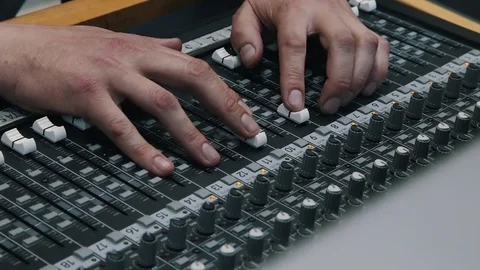 Sound director for the remote control during the live broadcast Video stock 75950614