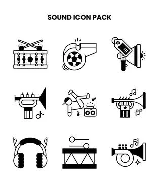 Sound DuoTone Vector Icons Pack Stock Illustration