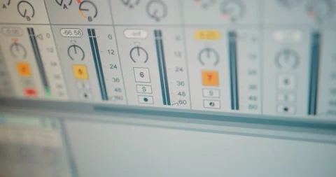 Sound editing software on computer screen 스톡 동영상 90233016