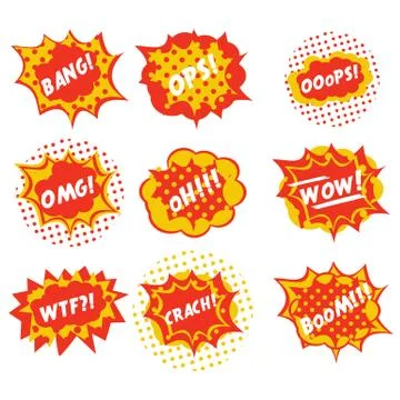 Sound effects are comic style pop art vector Stock Illustration