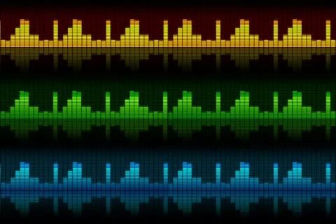 The sound elements (equalizers), all elements vj (without seam), alpha NTSC Stock Footage 636445