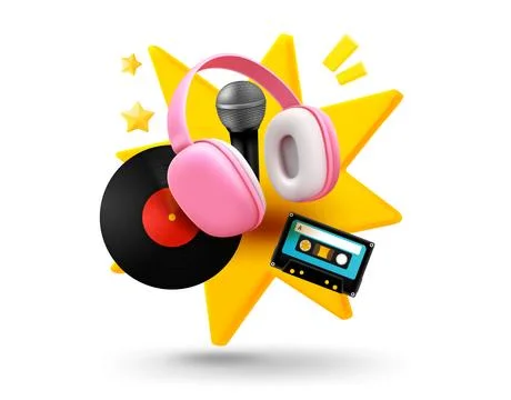 Sound elements with explosion effect. 3d vector mobile application icon wit.. Illustrazione stock