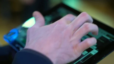 The sound engineer adjusts the sound for the performance of a musical group Stock Footage 126397682