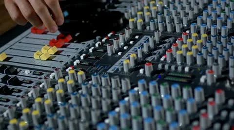 Sound Engineer at Control Console Stock Footage 12252856