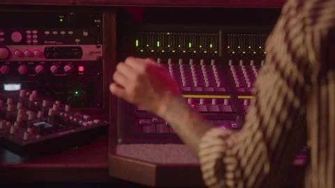 Sound Engineer Dancing to Music in a Studio Stock Footage 270318992
