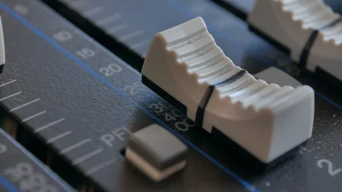 Sound engineer, DJ is adjusting the volume of the sound. Video stock 108629034