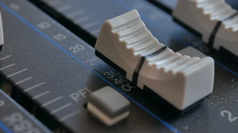 Sound engineer, DJ is adjusting the volume of the sound. Stock Footage 108629065