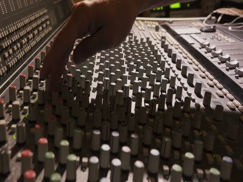 Sound Engineer on Mixing Console Stockbeeldmateriaal 74652629