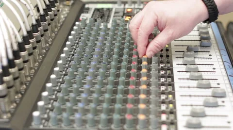 Sound Engineer at Mixing Desk Stock Footage 45011763