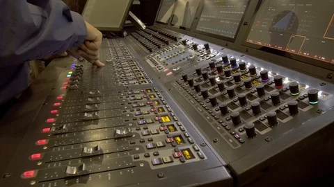 Sound Engineer Teaching Digital Audio Mixer Equipment 01 Stock Footage 104886092