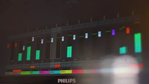 Sound engineer, tracks, tracks, software editor Stock-Footage 250802625