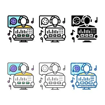 Sound engineer video production forms film color icon vector Stock Illustration