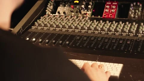 Sound Engineer Working At Mixer And Computer In Recording Studio Stock Footage 330014067