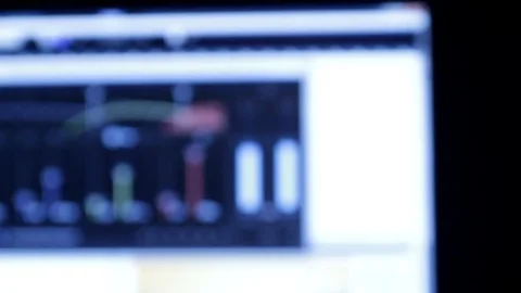 The sound engineer working in the recording studio. Stock Footage 89197662