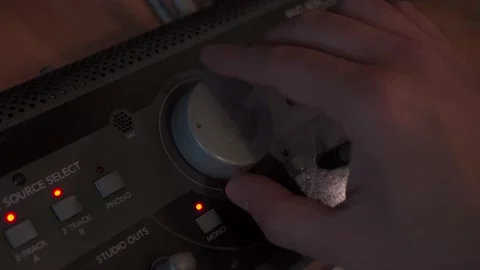 Sound Engineer working at a recording studio Close up Video stock 237550683