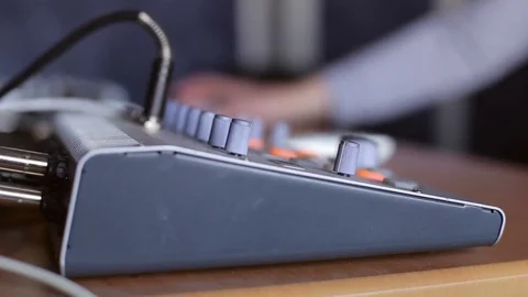 Sound engineer working in recording studios. Stock Footage 75297029