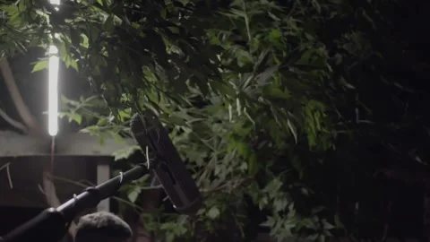 Sound engineer works at night, writes the sound of the dialogue Stock Footage 246979437