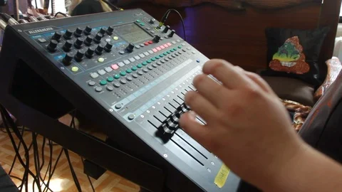 The Sound Engineer Works On A Professional Audio Mixer Stock Footage 108425892