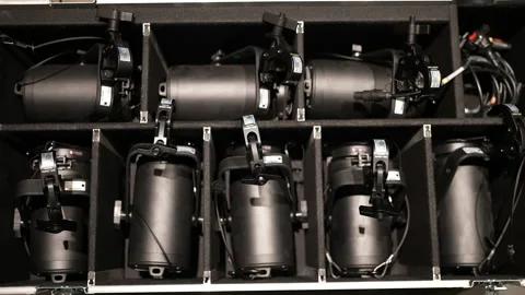 Sound Engineering Installation Of Professional Audio Equipment. Power Cabels. Stock Footage 237462479