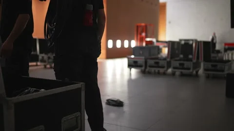 Sound Engineering Installation Of Professional Audio Equipment. Power Cabels. Stock Footage 237463150