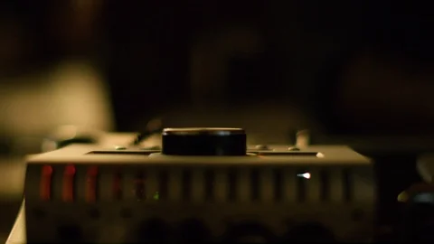 Sound engineers hand operating digital recorder Stock Footage 109265857