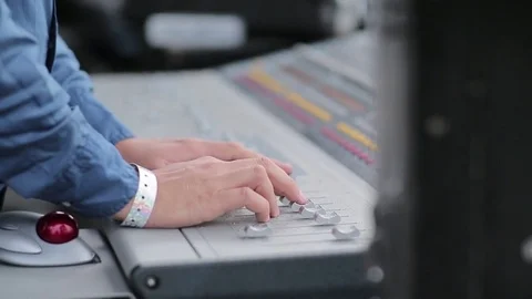 Sound engineer's hands Stock Footage 77044628