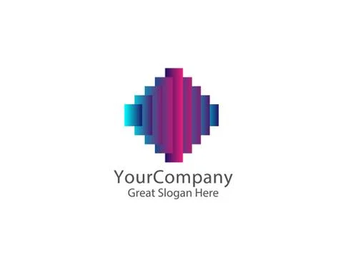 Sound equalizer logo symbol. abstract square signal curve concept vector illu Stock Illustration
