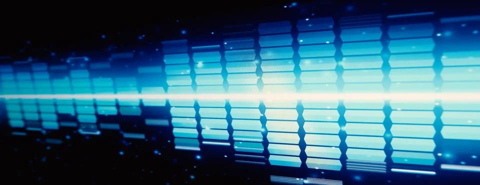 Sound equalizer. Wave pattern of music sounds element on monitor screen. Illustrazione stock