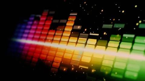 Sound equalizer. Wave pattern of music sounds element on monitor screen. Stock Photos