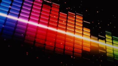 Sound equalizer. Wave pattern of music sounds element on monitor screen. Stock Photos