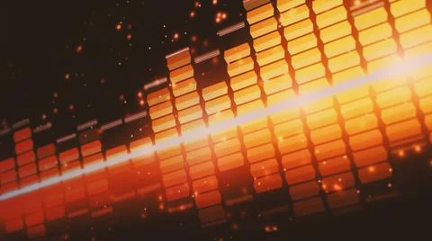 Sound equalizer. Wave pattern of music sounds element on monitor screen. 写真素材