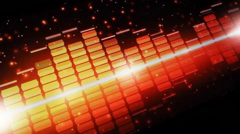 Sound equalizer. Wave pattern of music sounds element on monitor screen. Stock Photos