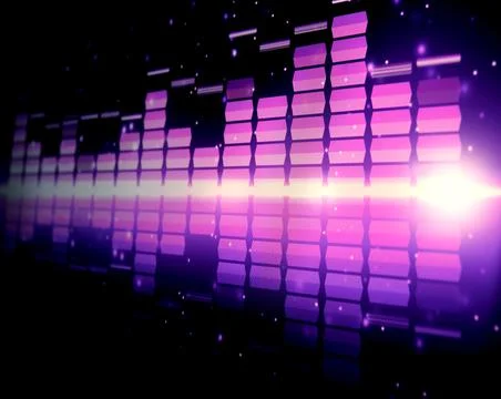 Sound equalizer. Wave pattern of music sounds element on monitor screen. Foto stock