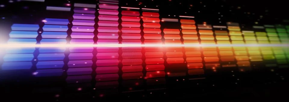 Sound equalizer. Wave pattern of music sounds element on monitor screen. Stock Photos
