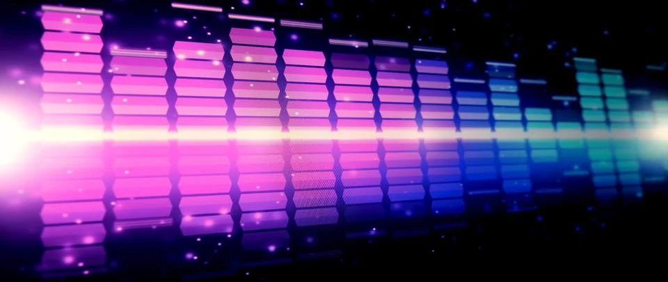 Sound equalizer. Wave pattern of music sounds element on monitor screen. Stock Photos