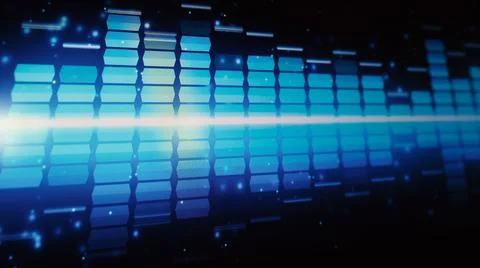 Sound equalizer. Wave pattern of music sounds element on monitor screen. Foto stock