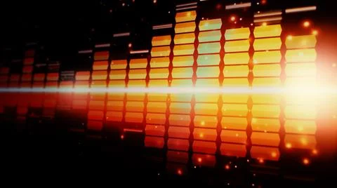 Sound equalizer. Wave pattern of music sounds element on monitor screen. Stock Photos