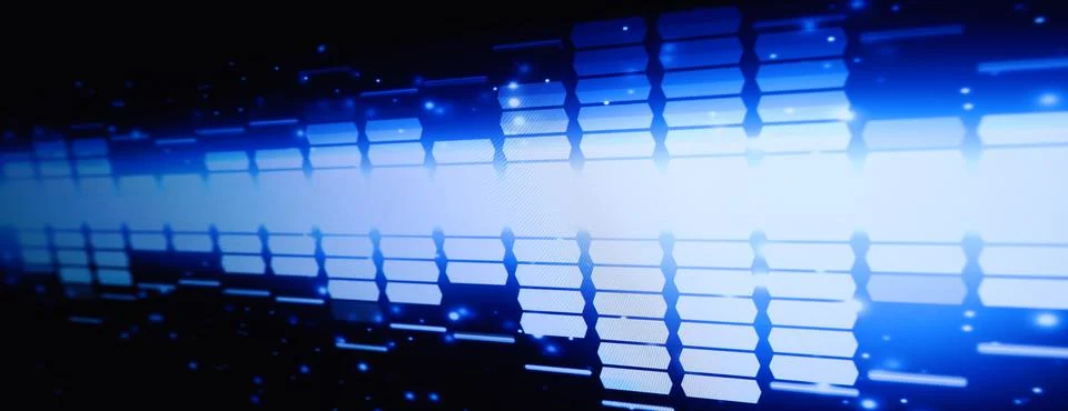 Sound equalizer. Wave pattern of music sounds element on monitor screen. Foto stock
