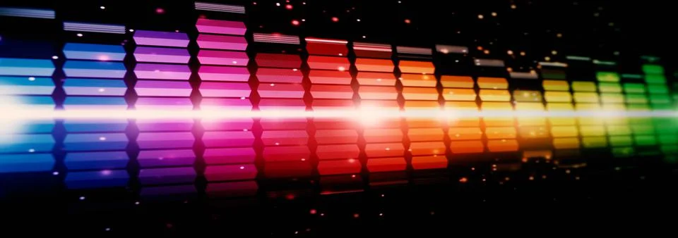 Sound equalizer. Wave pattern of music sounds element on monitor screen. 写真素材