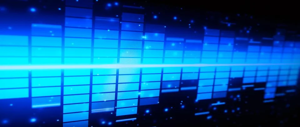 Sound equalizer. Wave pattern of music sounds element on monitor screen. Stock Photos
