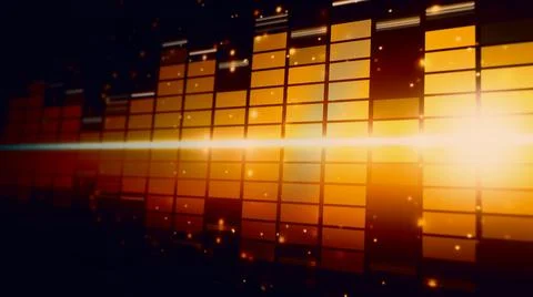 Sound equalizer. Wave pattern of music sounds element on monitor screen. 스톡 사진