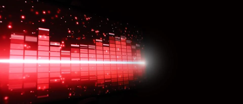 Sound equalizer. Wave pattern of music sounds element on monitor screen. Stock Photos