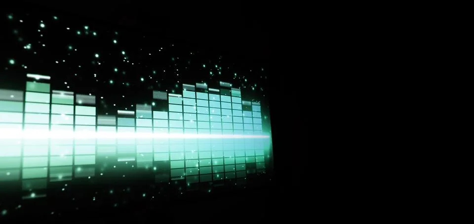 Sound equalizer. Wave pattern of music sounds element on monitor screen. Stock Photos