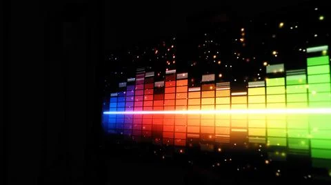 Sound equalizer. Wave pattern of music sounds element on monitor screen. Stock Photos