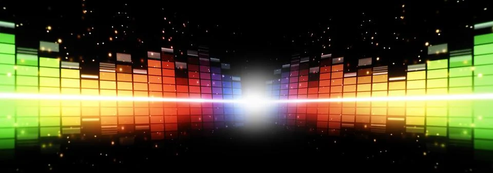 Sound equalizer. Wave pattern of music sounds element on monitor screen. Stock Photos