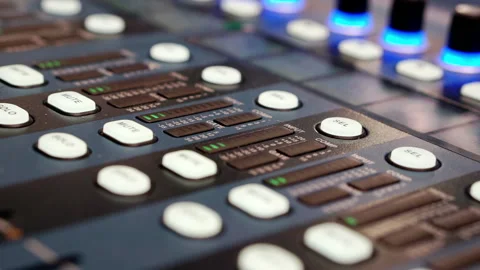 Sound equipment control panel close-up. Stock Footage 164042857