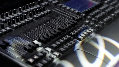 Sound equipment control panel close-up. Video stock 164043113
