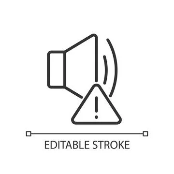 Sound error pixel perfect linear icon Stock Illustration