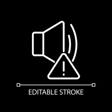 Sound error white linear icon for dark theme Stock Illustration